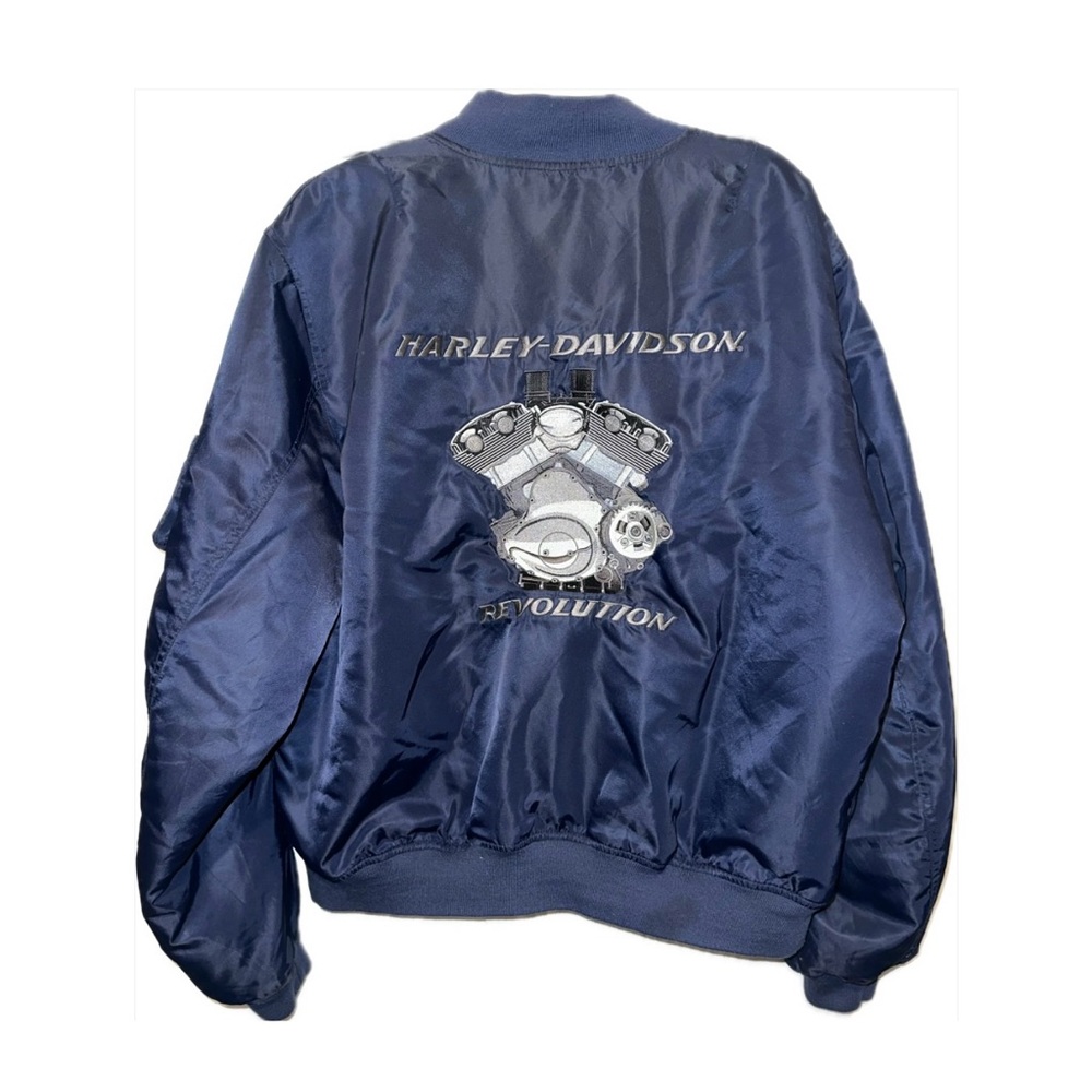 Harley Davidson Navy Blue Puffer Jacket